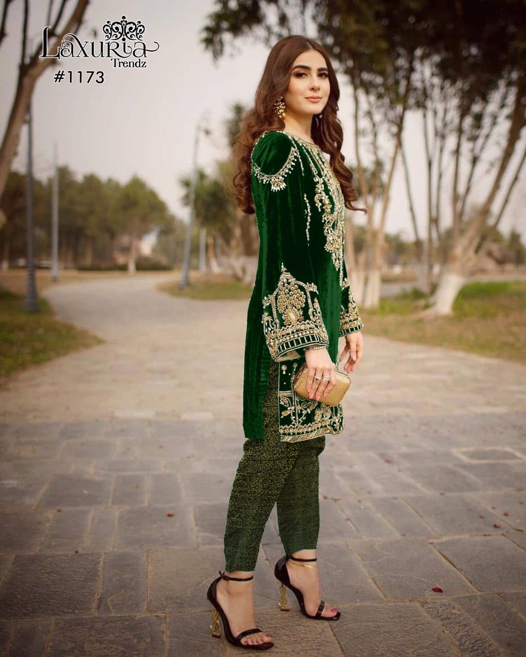 Laxuria Trendz 1173 Velvet Ethnic Wear Latest Top With Bottom Collection